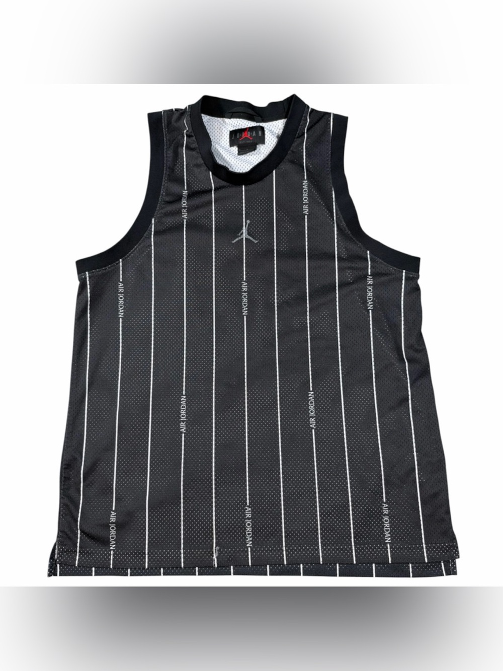 Nike Jordan Essentials All Over Print Basketball Jersey Black DM1380 010 Size M